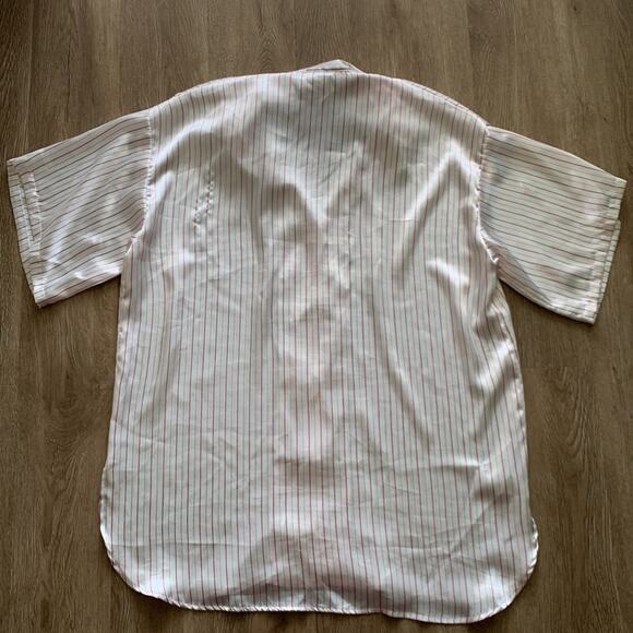 Vintage Gold Label Victoria’s Secret Button Front Nightgown White & Pink Striped - Picture 4 of 5